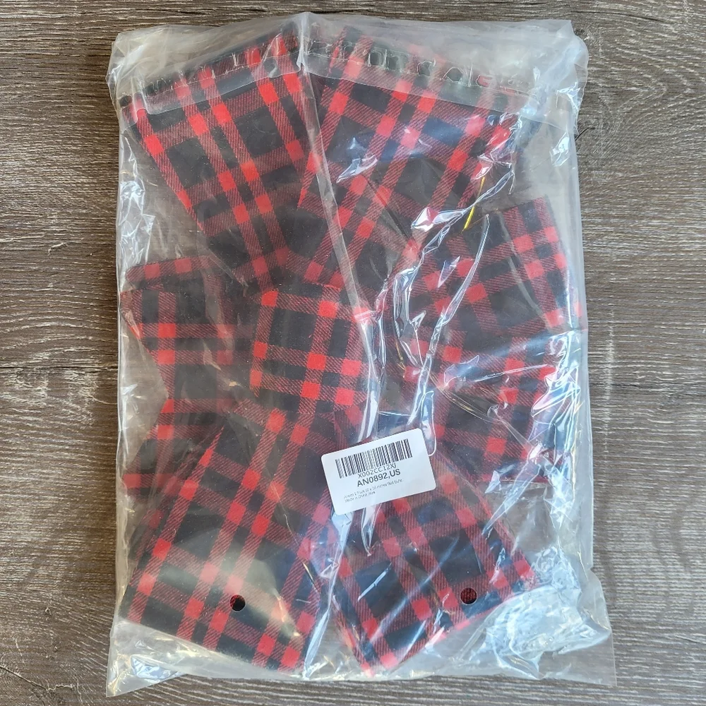 2 Pack Red Black Buffalo Plaid Bow 12 x 18 Christmas Bows Wreaths Tree Garland